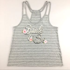 Bride to Be Gray Striped Pajama Tank Top